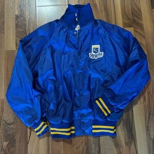 Blue KC Royals Jacket with Yellow Stripes